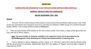army public school teacher vacancy 2022